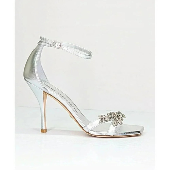 Stuart Weitzman Women's Nudist Vow Crystal Heel Sandals Size 8.5 (MSRP $650) - Picture 4 of 11